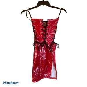 BRAND NEW SEXY RED TIE UP DRESS